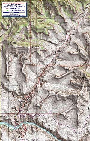 Grand Canyon Rim-to-Rim Map 2, Middle sections 1:24,000 scale.
